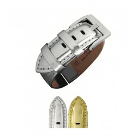 Correas de Reloj de Piel Vacuno Metalizada. Ref. 369