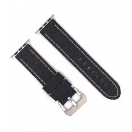 Correa compatible con Apple Watch de tela vaquera y cuero. Ref AW390